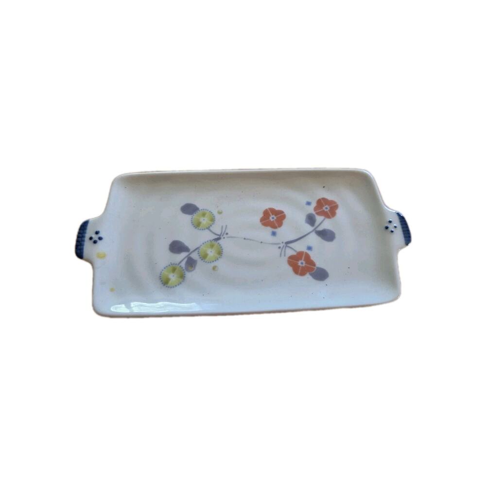 Trinket Tray All Purpose Hand Painted Gold Highlights Holds Keys Pens Earrings